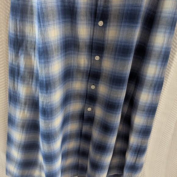 Polo Ralph Lauren Belted Shirtdress Maxi Long sleeves Blue Ombré Plaid Size 0 XS - Picture 11 of 16